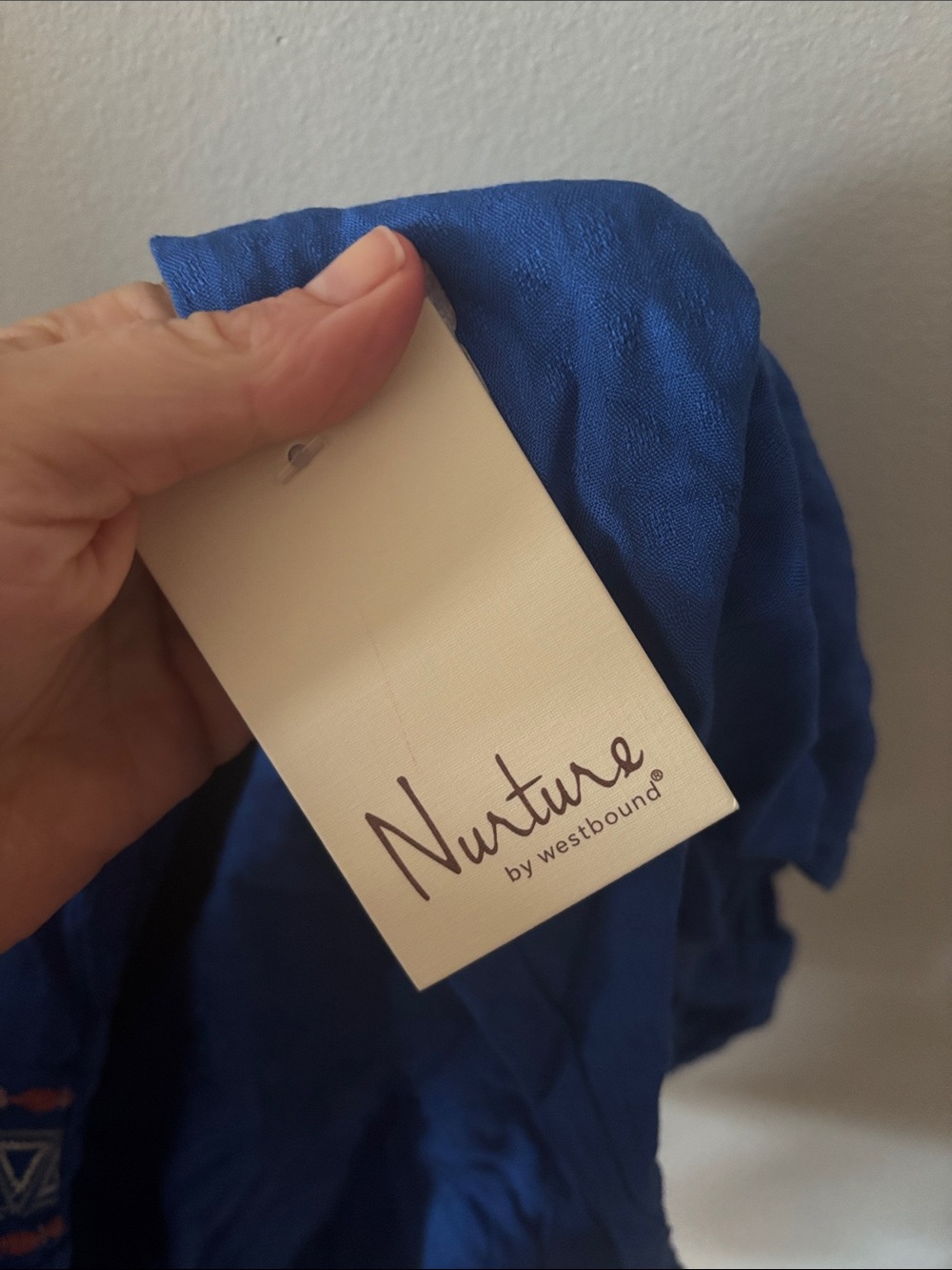 Nurture by Westbound Royal Blue Boho Embroidered Midi Dress - Picture 3 of 4